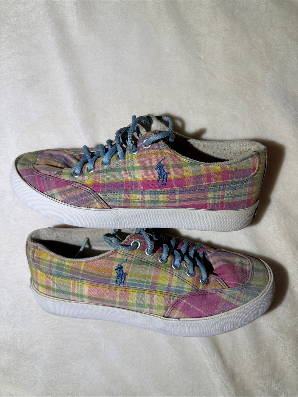 Polo Ralph Lauren Brisbane Plaid Madras Lace-Up Sneakers